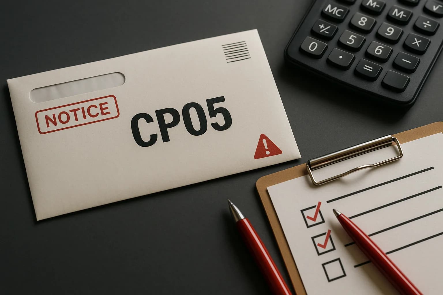 Illustration representing cp05 notice from irs