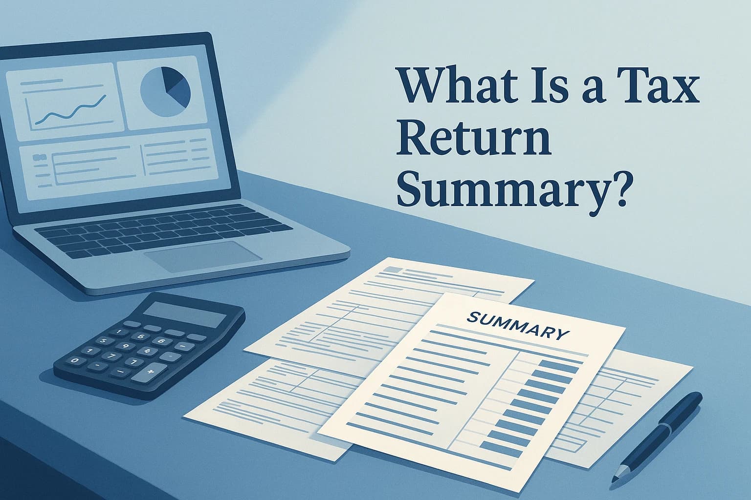 Illustration representing 2020 tax return summary